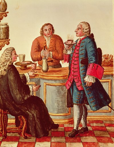 Venetiaanse Edellieden in een Café door Jan van Grevenbroeck